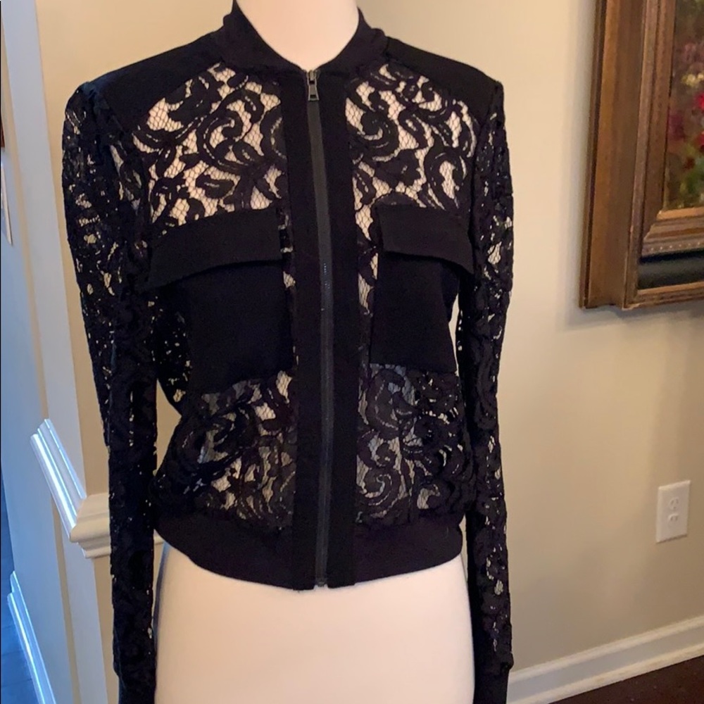 Bcbgmaxaria Sheer Lace Jacket - image 1